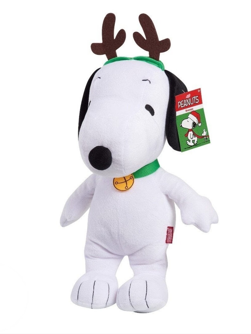 Peanuts Hallmark Reindeer Snoopy White Plush Stuffed Animal Toy Christmas Antler